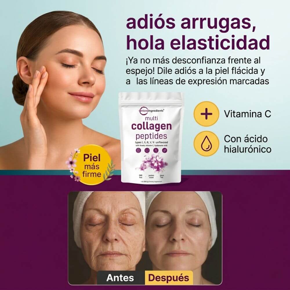 Péptidos de Multicolágeno 1 Lb: Tu secreto diario para una piel firme, cabello abundante y movimiento sin límites.