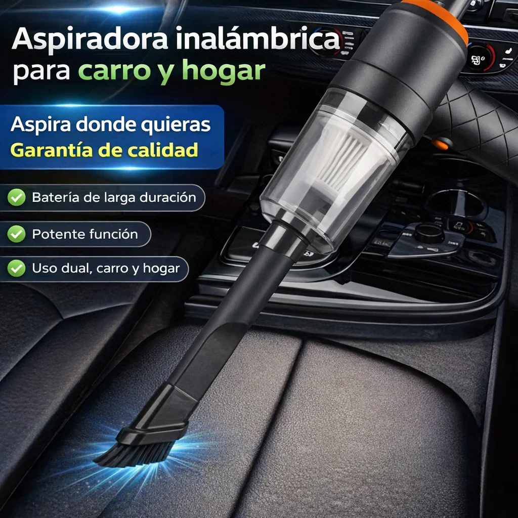 Mini Aspiradora 3 en 1 Aspira, Sopla e Infla en Segundos, Sin Cables y Sin Enredos