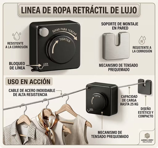 Tendedero Retráctil Compacto